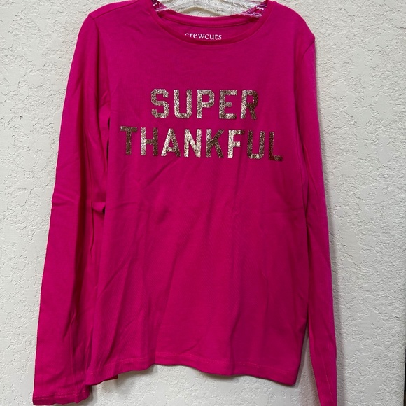 CrewCuts Long Sleeve Pink “Super Thankful” T-Shirt. Size L (10-11) - Picture 1 of 3